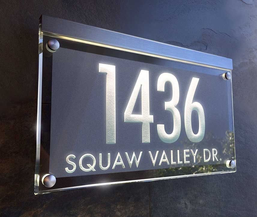 Illuminated Crystal Address Plaque! The Personalized Address Numbers Shine brilliantly!