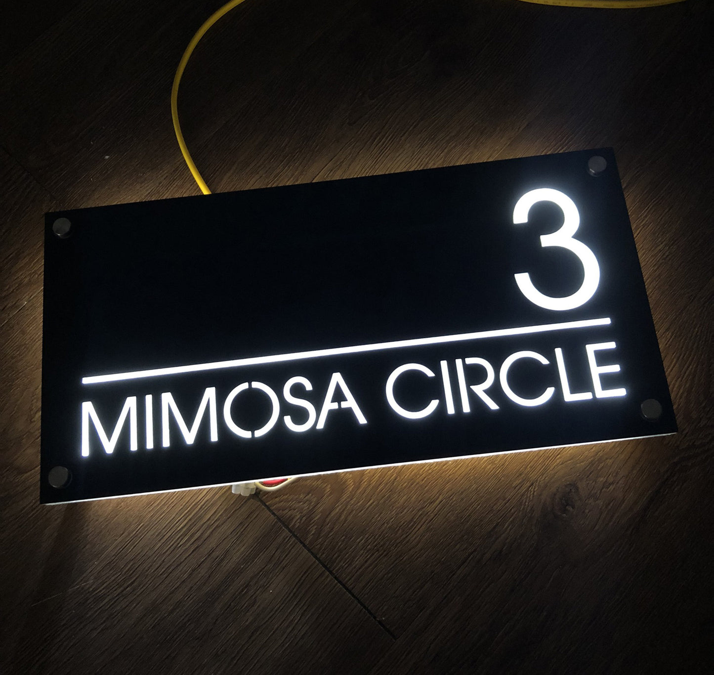 Custom House Number Sign, LED House Number, Personalized Address Plaque, Modern House Numbers, Horizontal Address Sign, Address Number