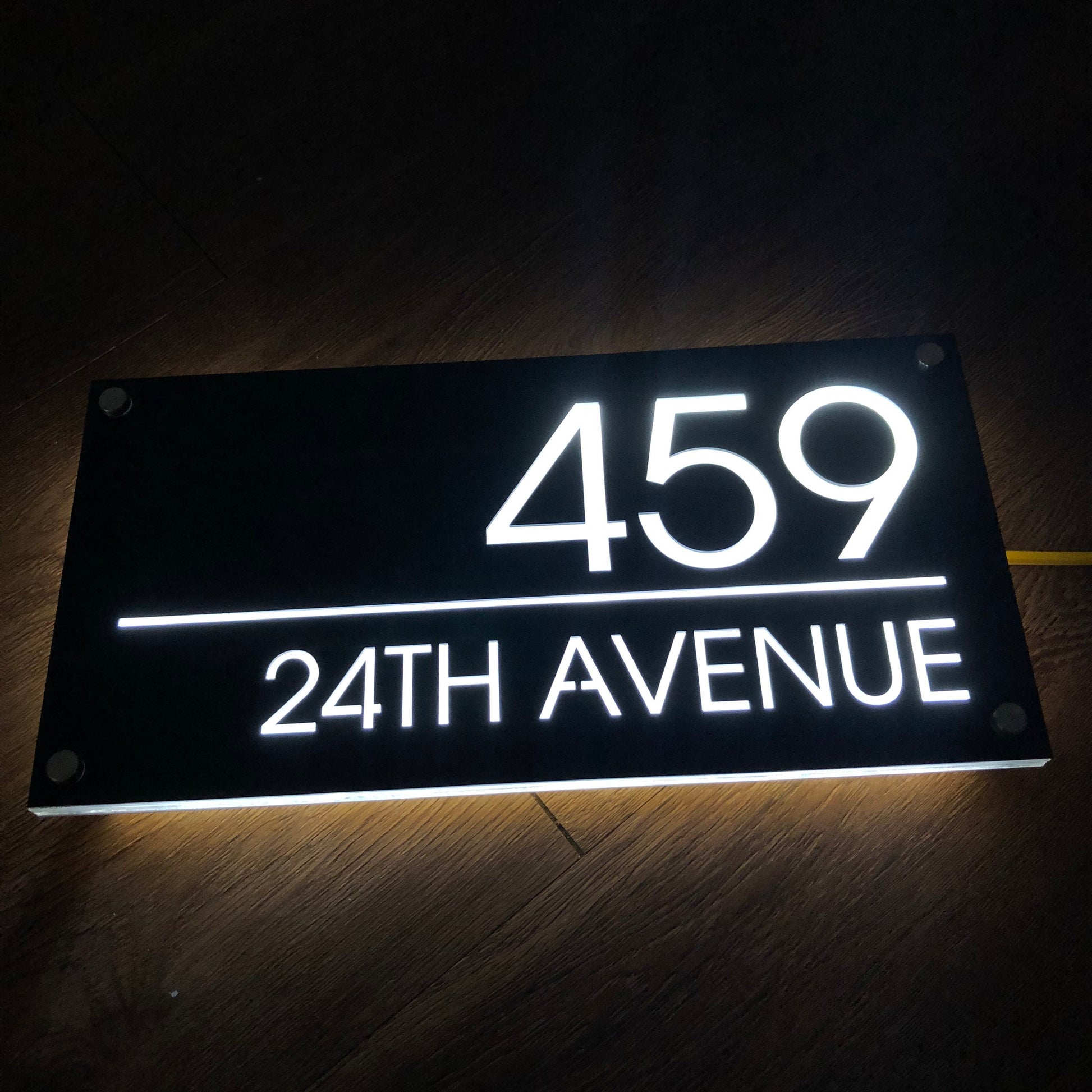 Custom House Number Sign, LED House Number, Personalized Address Plaque, Modern House Numbers, Horizontal Address Sign, Address Number