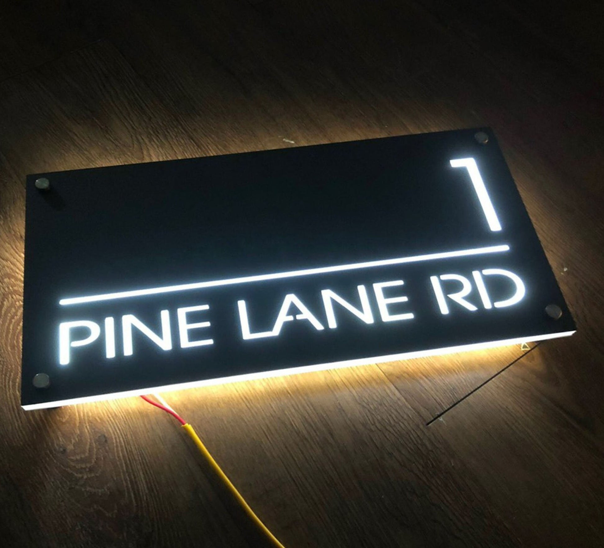 Custom House Number Sign, LED House Number, Personalized Address Plaque, Modern House Numbers, Horizontal Address Sign, Address Number