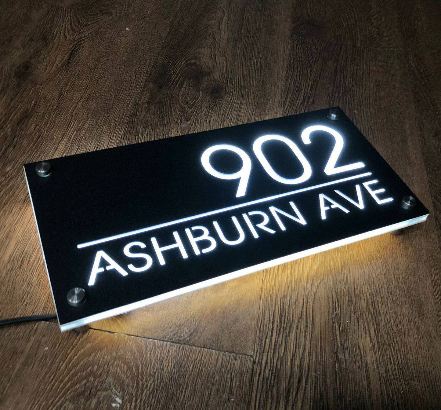 Custom House Number Sign, LED House Number, Personalized Address Plaque, Modern House Numbers, Horizontal Address Sign, Address Number
