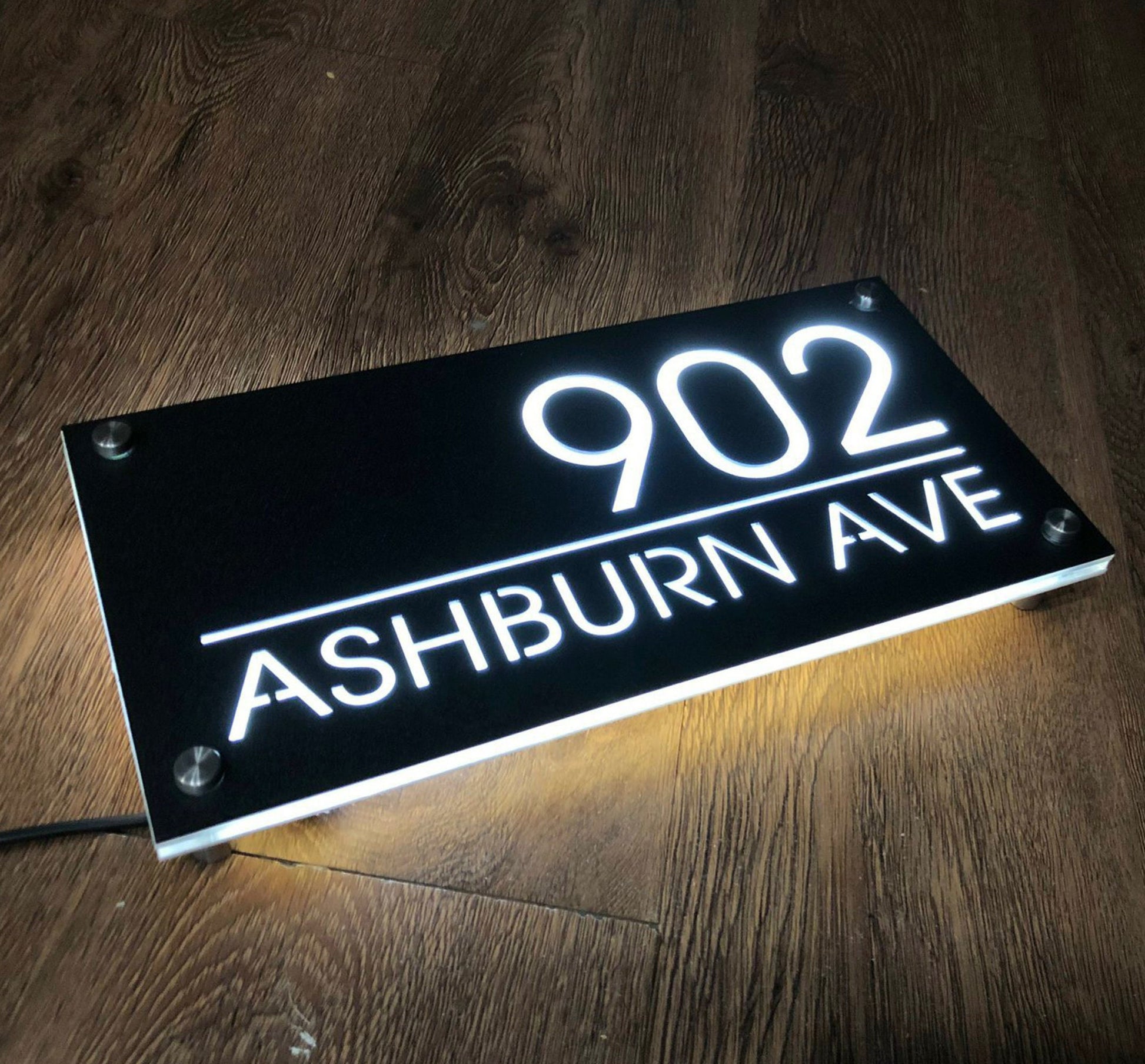 Custom House Number Sign, LED House Number, Personalized Address Plaque, Modern House Numbers, Horizontal Address Sign, Address Number