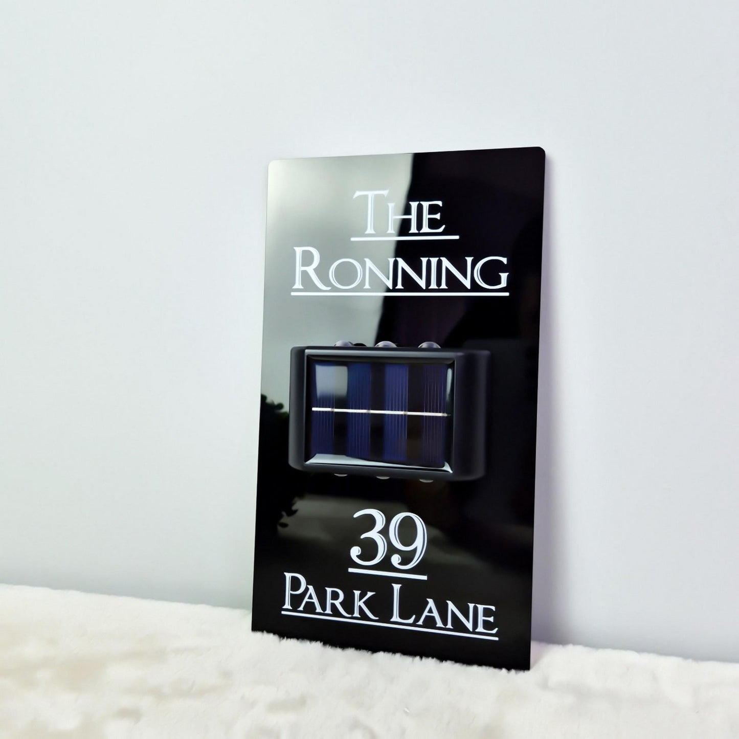 Solar Light Address Sign: Custom Acrylic House Number Plaque