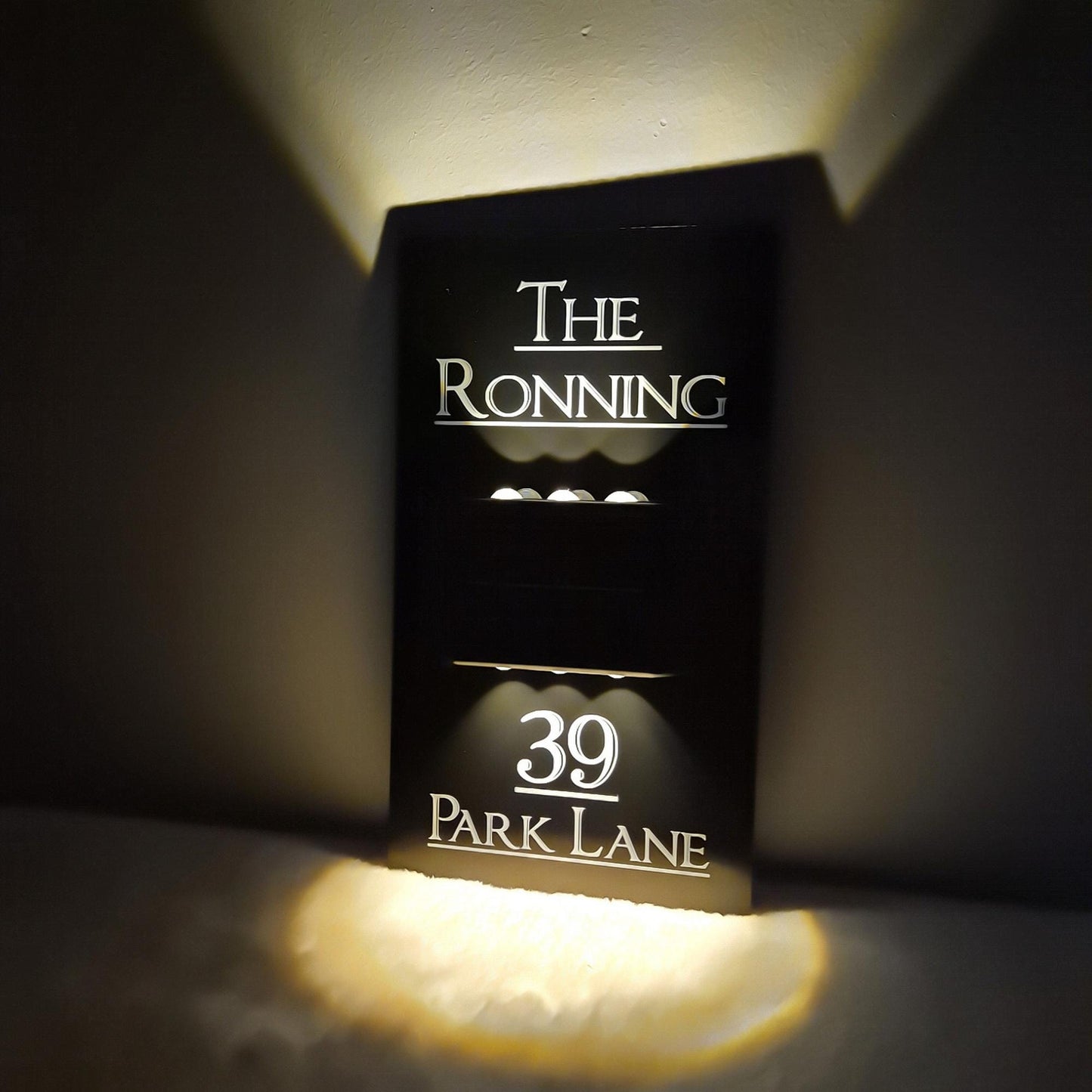 Solar Light Address Sign: Custom Acrylic House Number Plaque