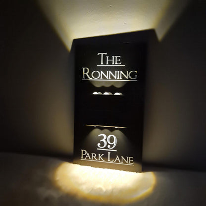 Solar Light Address Sign: Custom Acrylic House Number Plaque