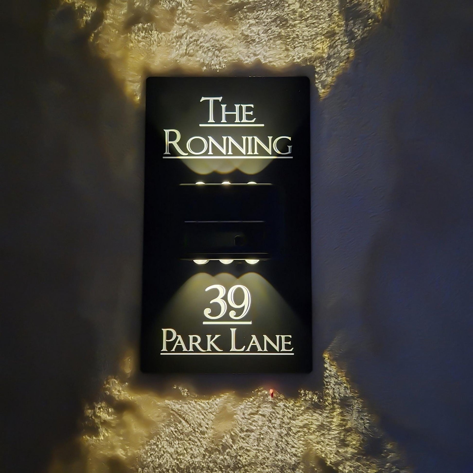 Solar Light Address Sign: Custom Acrylic House Number Plaque