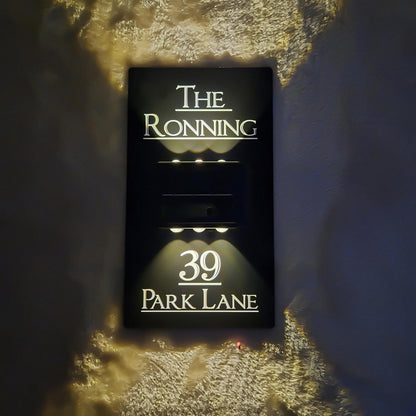 Solar Light Address Sign: Custom Acrylic House Number Plaque