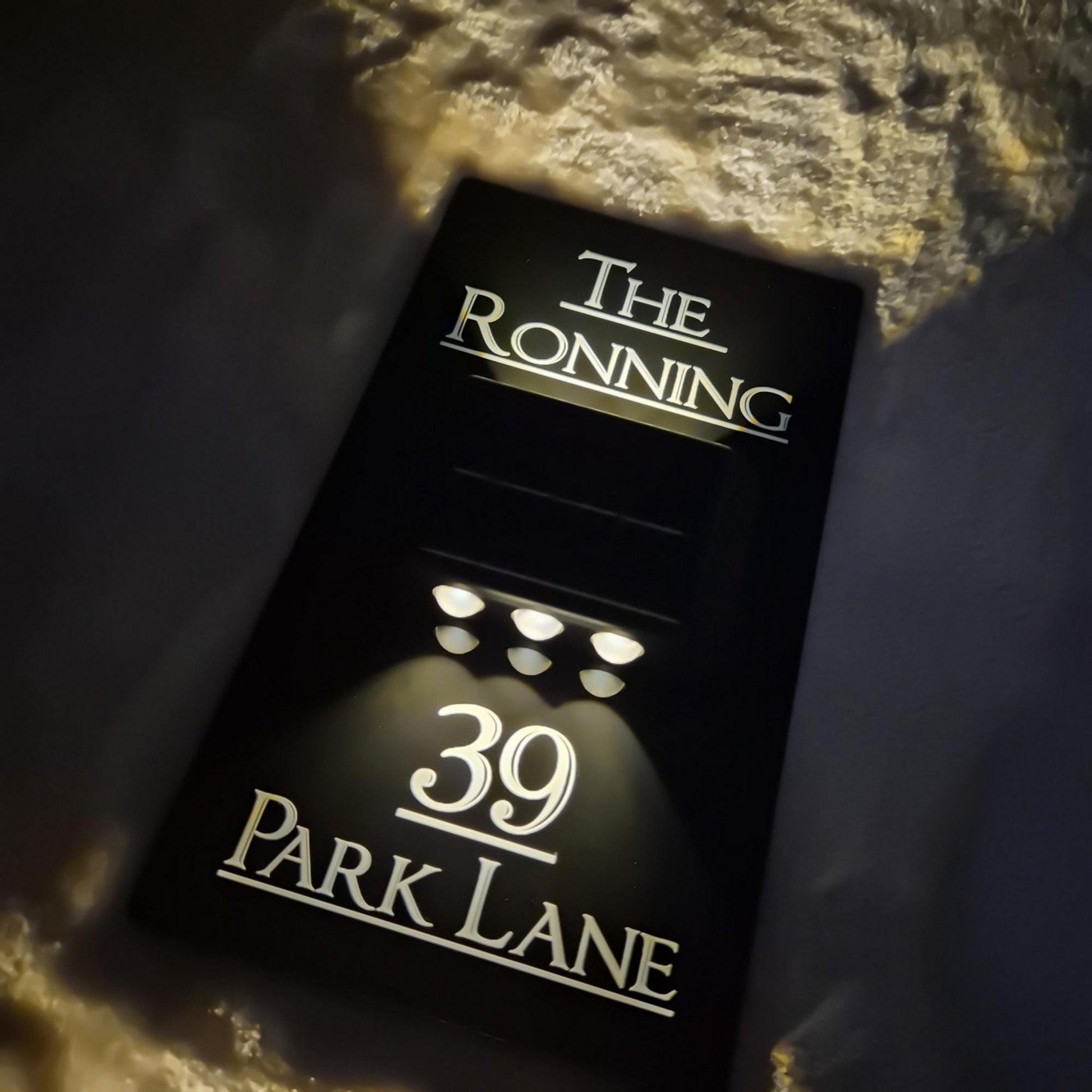 Solar Light Address Sign: Custom Acrylic House Number Plaque