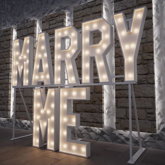 Marry Me Marquee Light 4ft 3ft Big LED Letters, Proposal Engagement Sign, Wedding Light Up Letters, Romantic Gift, Photo Backdrop Decor