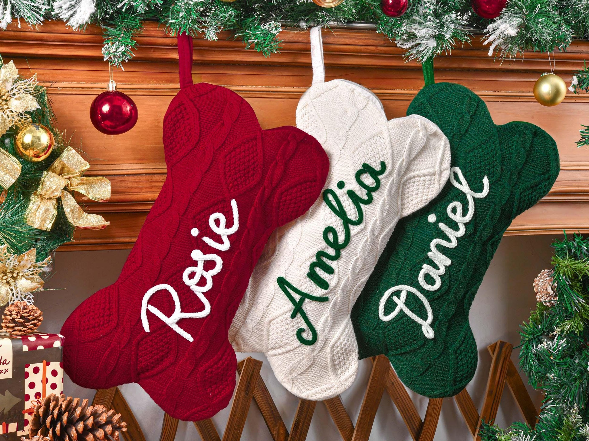 2025 Christmas Stockings Set,Christmas Family Stockings with Name,Paw Christmas Stocking Set, Holiday Stockings Gift,Holiday Gift,Xmas gift