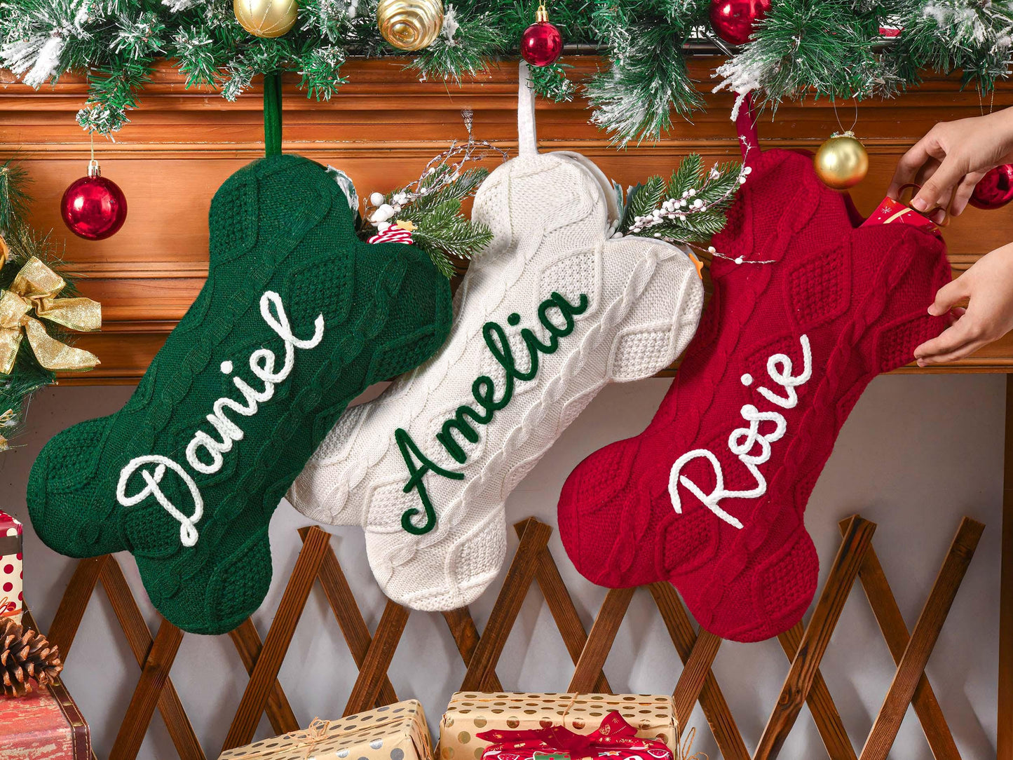 2025 Christmas Stockings Set,Christmas Family Stockings with Name,Paw Christmas Stocking Set, Holiday Stockings Gift,Holiday Gift,Xmas gift