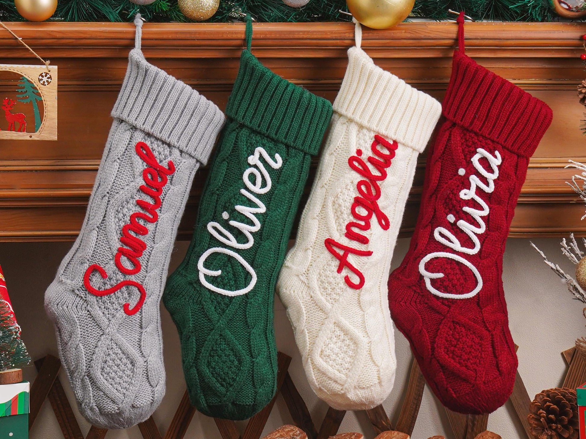 2025 Christmas Stockings Set,Christmas Family Stockings with Name,Paw Christmas Stocking Set, Holiday Stockings Gift,Holiday Gift,Xmas gift