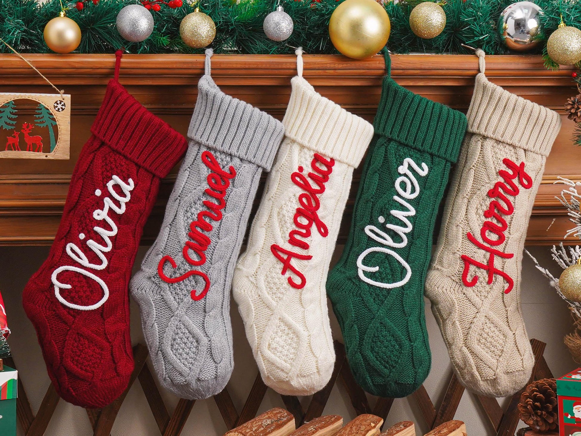 2025 Christmas Stockings Set,Christmas Family Stockings with Name,Paw Christmas Stocking Set, Holiday Stockings Gift,Holiday Gift,Xmas gift