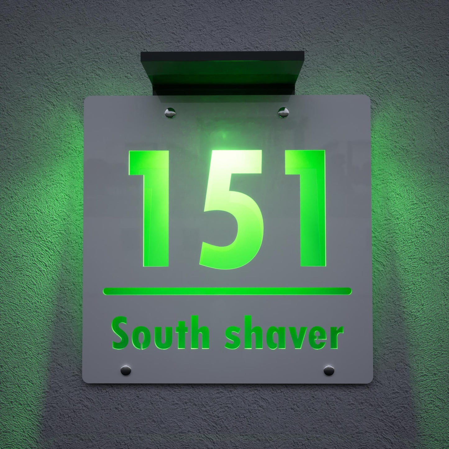 Solar LED Address Sign | Wireless Solar Powered House Numbers | No Wiring Needed Automatic Illuminated Plaque Easy Install Weatherproof Sign