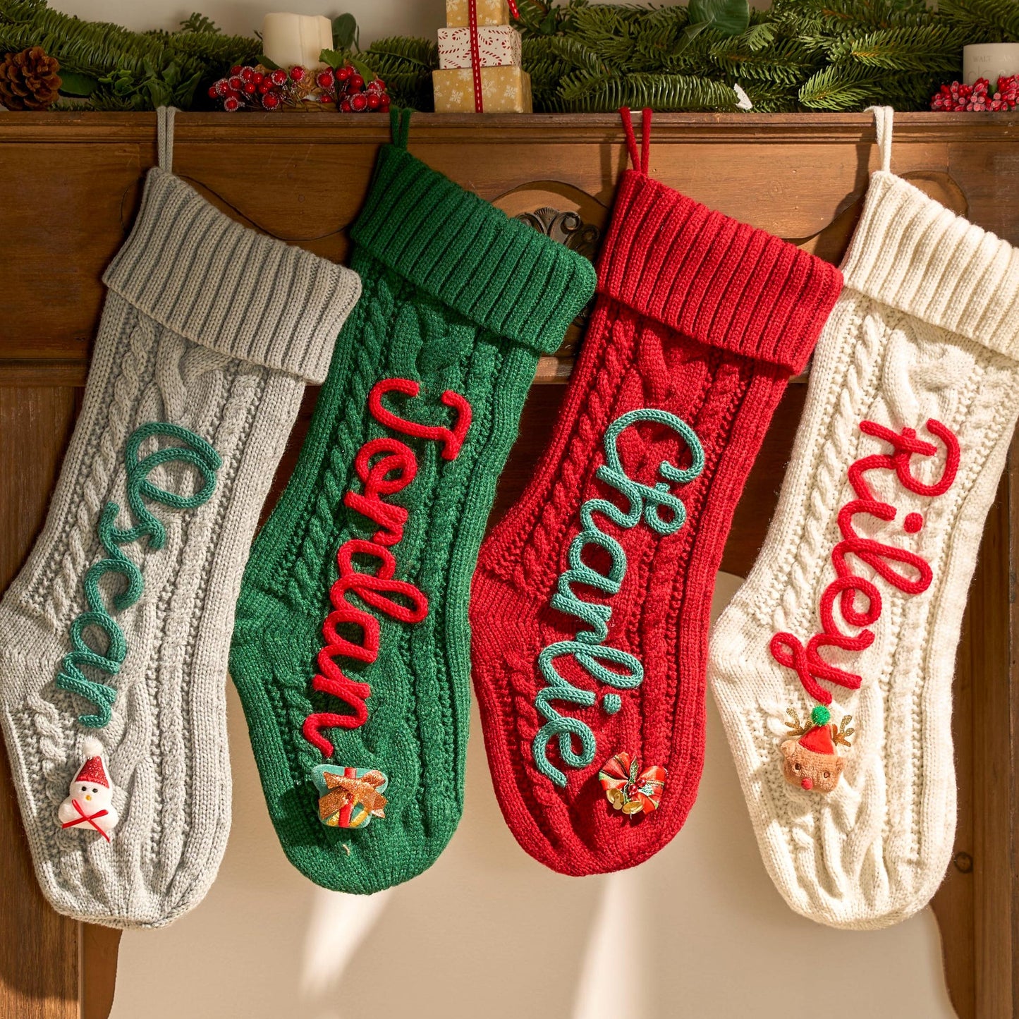 2025 Christmas Personalized Christmas Stocking - Custom Name Knit Stocking - Toddler Knit Stocking - Christmas Stocking Day