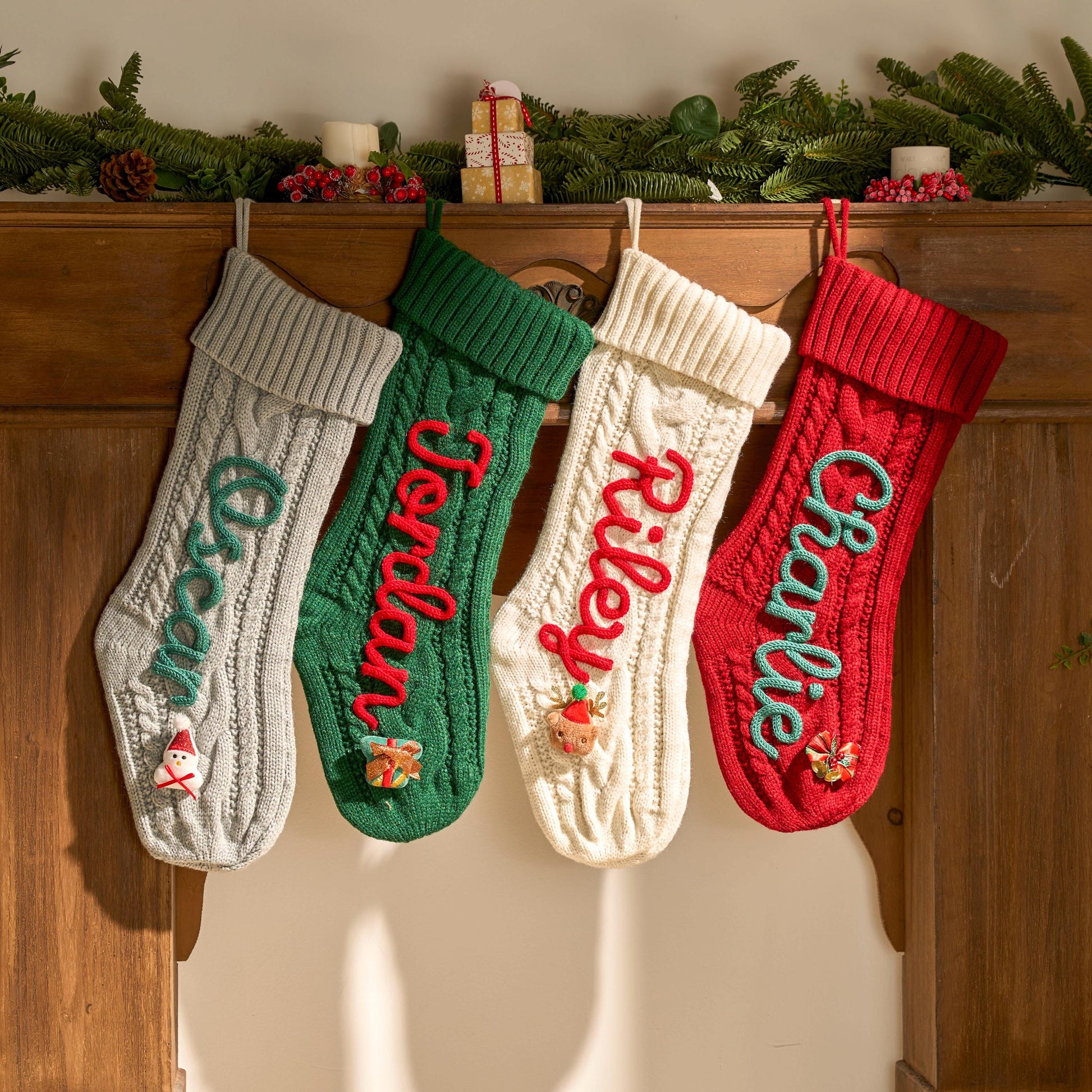 2025 Christmas Personalized Christmas Stocking - Custom Name Knit Stocking - Toddler Knit Stocking - Christmas Stocking Day