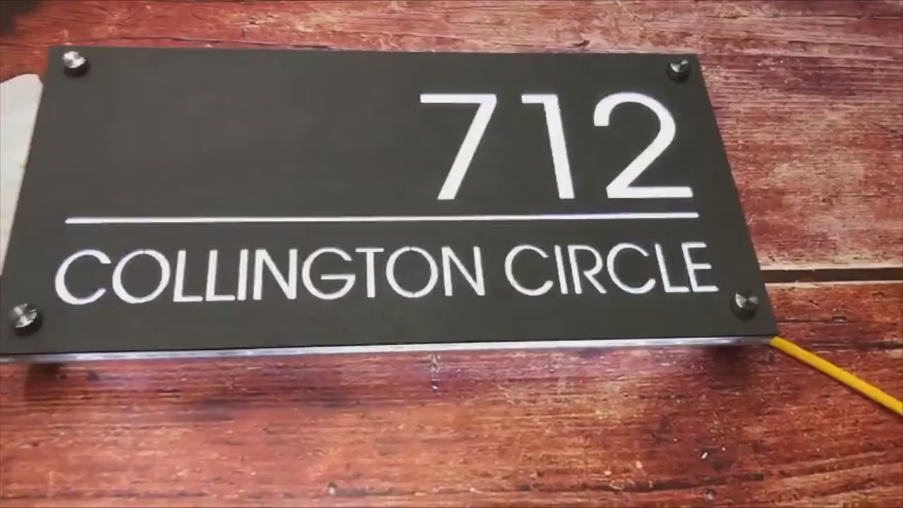 Custom House Number Sign, LED House Number, Personalized Address Plaque, Modern House Numbers, Horizontal Address Sign, Address Number